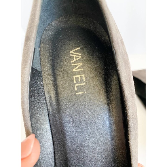 VANELI Women's Gray Suede Pointed Toe Chunky Block Heel Pumps size 10 Narrow - Picture 7 of 11